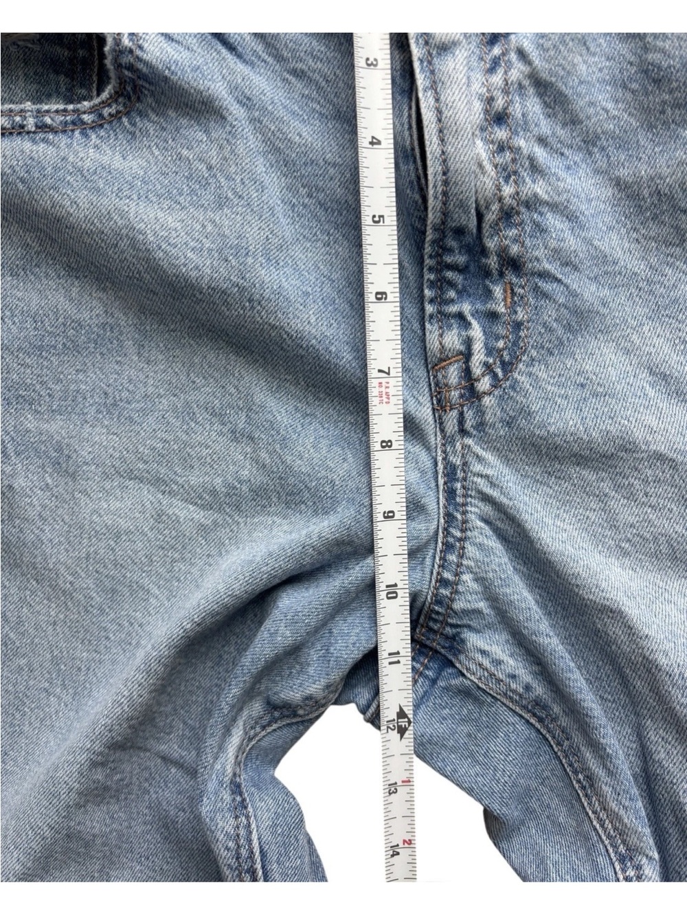 American Eagle AE 12 Short Strigid Stovepipe High Waist Blue Jeans Wide Leg - Picture 7 of 10